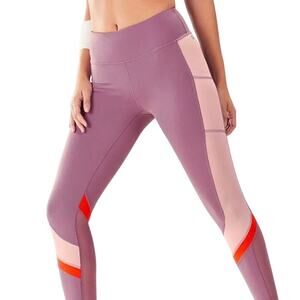 Fabletics Womens Mid Rise Mesh Powerhold Leggings Size L Yoga Dance Stretch Gym